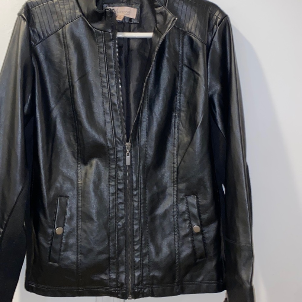 Philosophy Republic Clothing Faux Leather Black Jacket Size XL